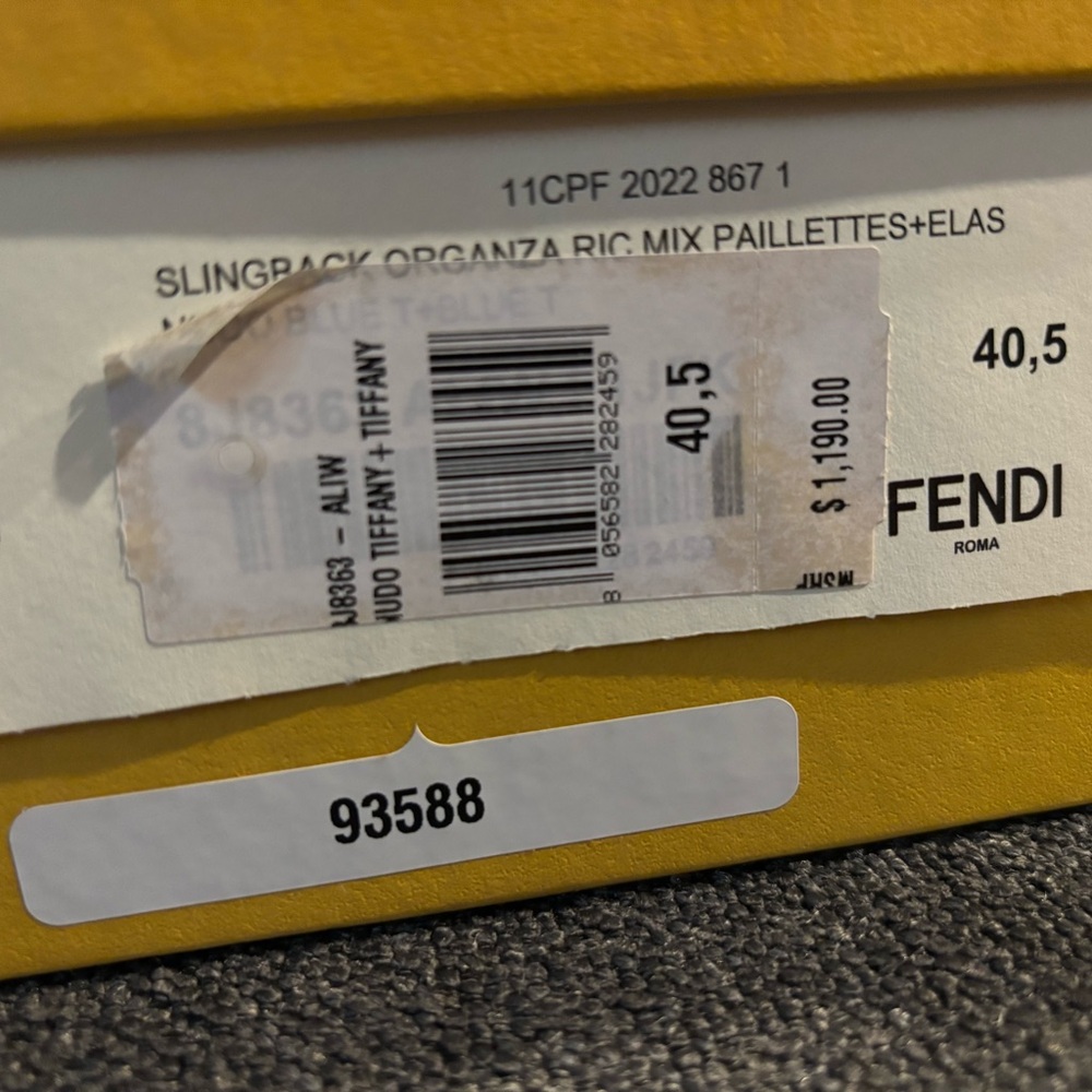 Fendi Slingback Organza Blue Metallic Sequin Pumps (sz 40.5) - Picture 5 of 6